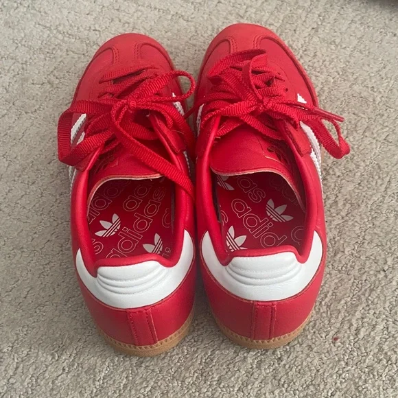 Adidas Bold Red Sneakers with White Accents - Picture 4 of 6